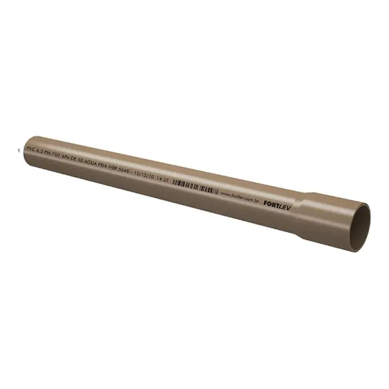 Tubo 3/4 Fortlev 25mm Soldável Barra Cano Marrom 2 Metros