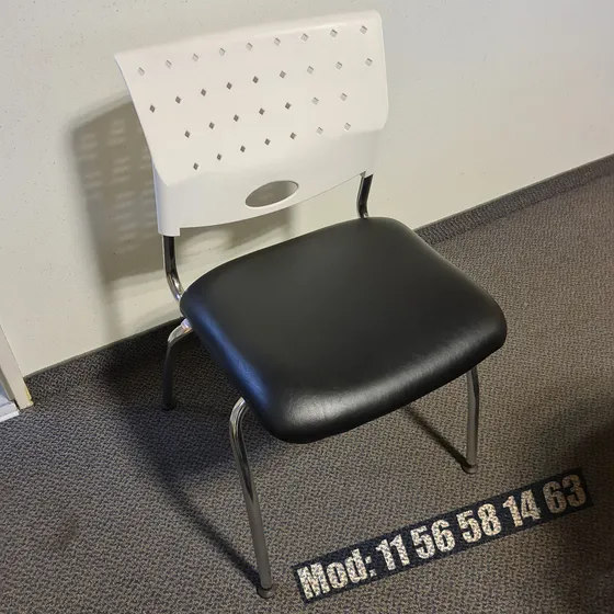 Silla De Oficina Fija Diseño Rombo Base Cromada Rossi
