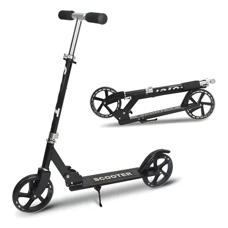 Scooter Monopatin Plegable Metalico 2 Ruedas 200mm Color Neg