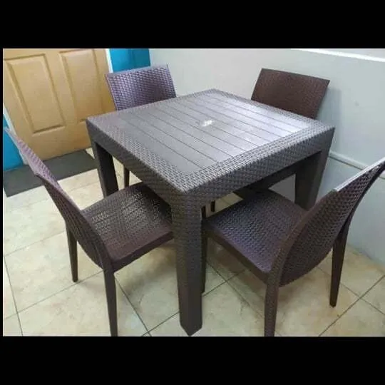 Mesa Plastica Comedor Tipo Rattan