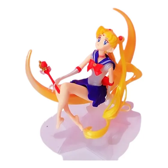 Sailor Moon Sentada En Luna Figura De Colección Anime Manga