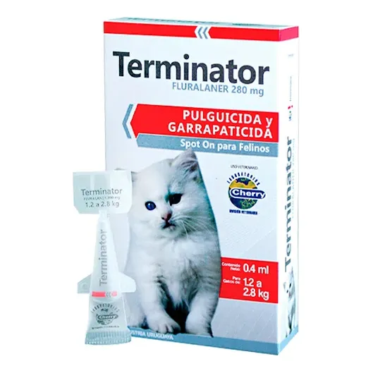 Pipeta Gato Terminator 1.2 A 2.8kg Contra Pulgas Y Ácaros