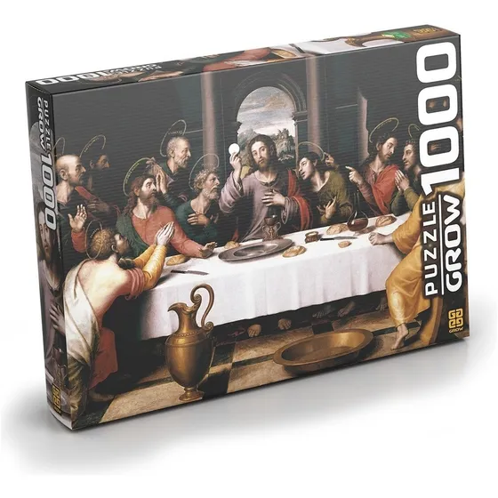 Quebra Cabeça Puzzle Santa Ceia Jesus 1000 Peças - Grow
