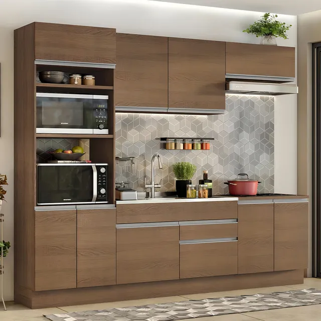 Mueble de Cocina Integral Madesa Glamy 270cm Marrón 13
