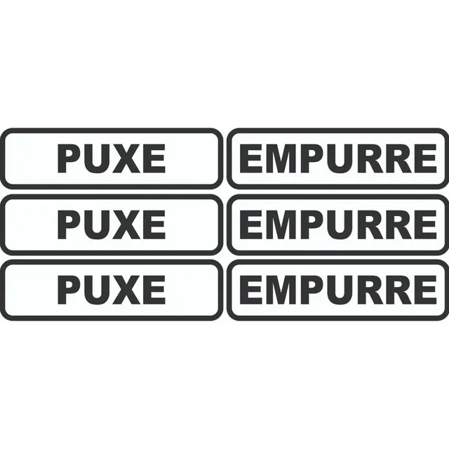 Adesivo Sinalização Puxe Empurre Kit Com 6 Unidades P/ Porta