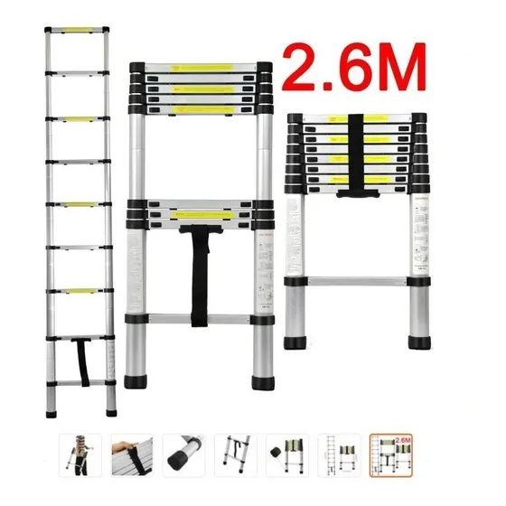 Escalera Deluxe Telescopica 2,6 Mts