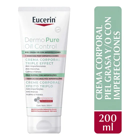 Eucerin Dermopure Triple Effect Crema Corporal Para Piel Grasa Y/O Con Imperfecciones, Manchas Post-Imperfecciones 200Ml