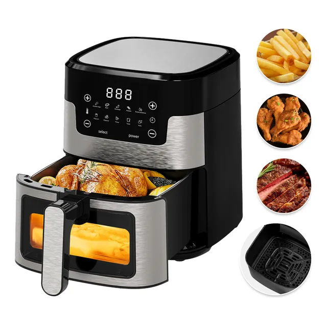 Freidora De Aire Digital 5 Litros Visual Airfryer Saludable Color Negro Chef Choice