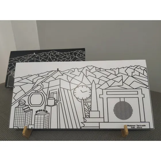 Mini Cuadro Iconos De Caracas. El Avila Esfera De Soto