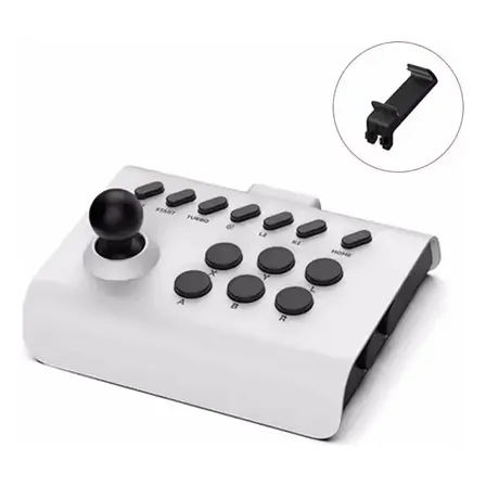 Control Bluetooth Arcade Para Conmutador Móvil Ps4 Ps3 Pc Tv White/black