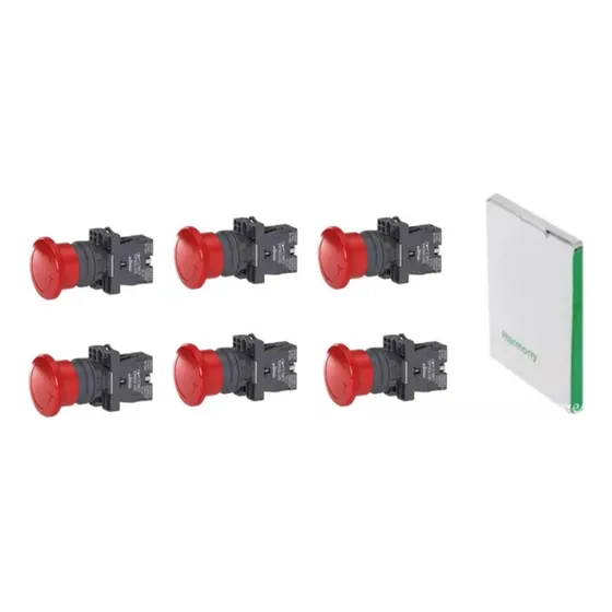 Paquete 6 Paro Emergencia Schneider Boton Xa2es542  22mm