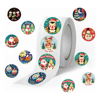 Rollo De Pegatinas Navideñas Pegatinas Navideñas Enrolladas Rollo De Pegatinas Navideñas Pegatinas Navideñas Enrolladas