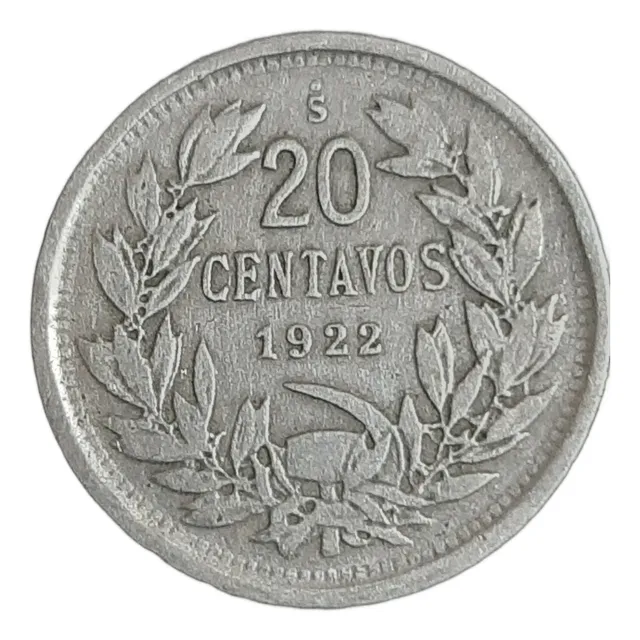 Moneda Chilena 20 Centavos Distintos Años Desde 1921 Al 1925