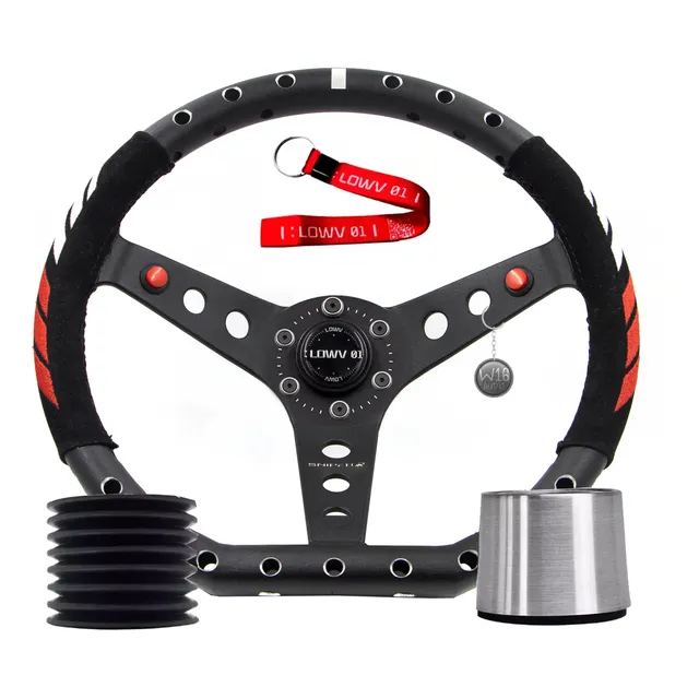 Volante Escareado Aluminio Lowv Sniper R 2bot. + Sanfonado
