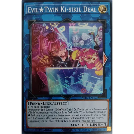Yugioh! Eviltwin Ki-sikil Deal Alin-en052 1st E Super R
