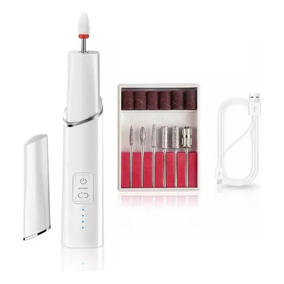 Pulidor Torno Esmeril De Uñas Recargable Usb Portatil Fresas