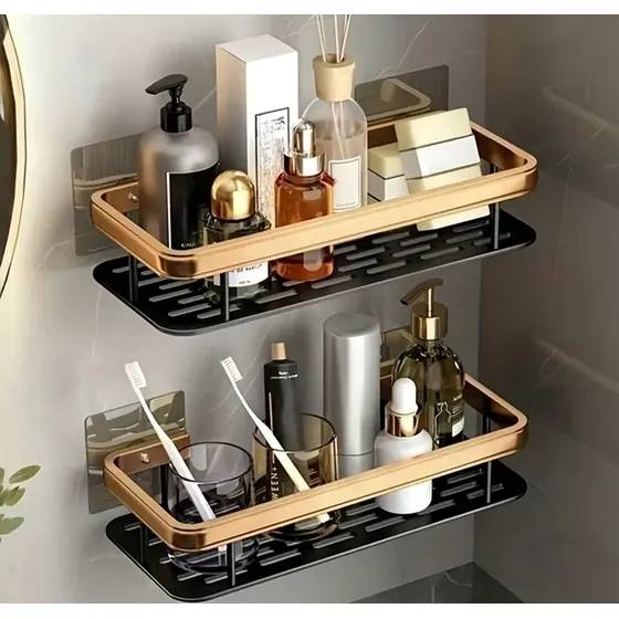 Kit Suporte Porta Shampoo Sabonete Banheiro Adesivo Parede