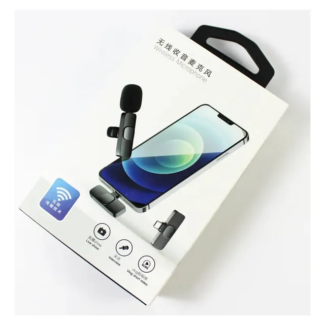 Micrófono Inalámbrico Recargable con adaptador Tipo C / Iphone