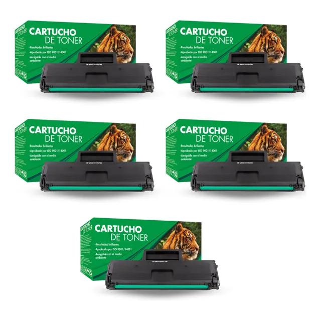 Pack 5 Toner 104s / Mlt-d104s Compatible Ml1660 / Scx3200 Negro
