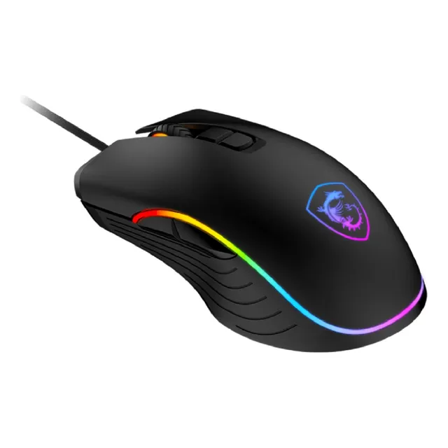 Mouse Gamer Msi Forge Gm300, Led Rgb - 5 Botones - 7200 Dpi Color Negro