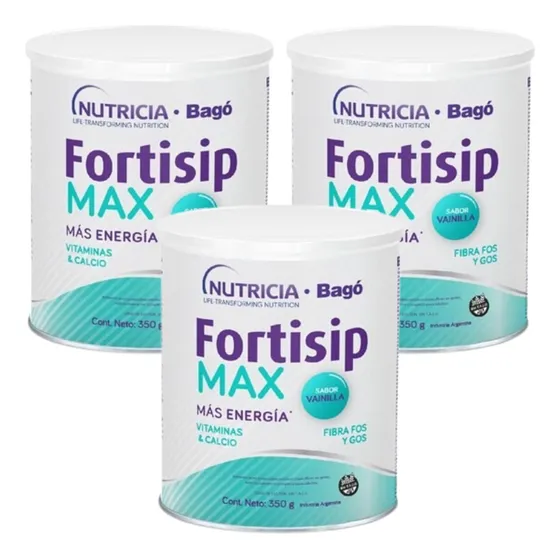 Fortisip Max Vainilla Suplemento Combo X 3 Latas X 350 Gr.