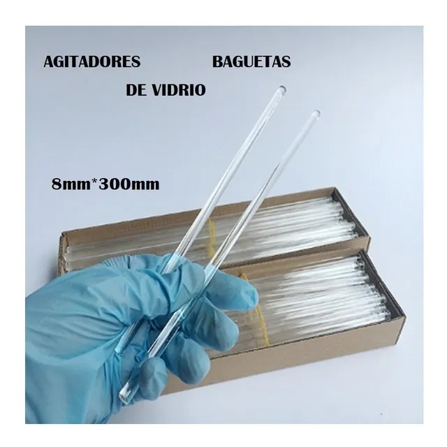 Agitador O Bagueta De Vidrio Pyrex 8mm X  300mm Para Mezclas