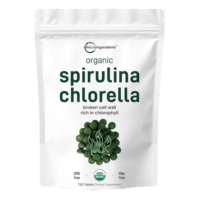 Espirulina Y Chlorella Organica 3000mg 720 Tabletas 