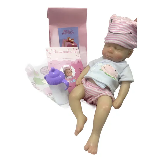 Bebe Reborn 100% Silicona Blanda Flexible 33cm Abre La Boca