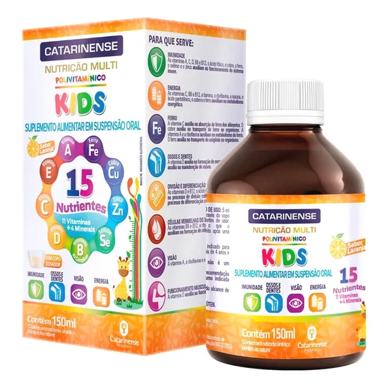 Multivitamínico Kids Liquido - Sabor Laranja 