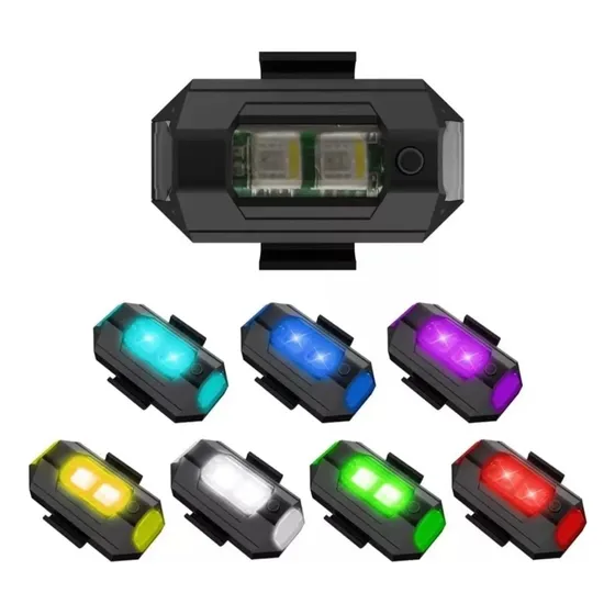 Luz Led Rgb 7 Colores Recargables, Moto Carro Dron Bicicleta