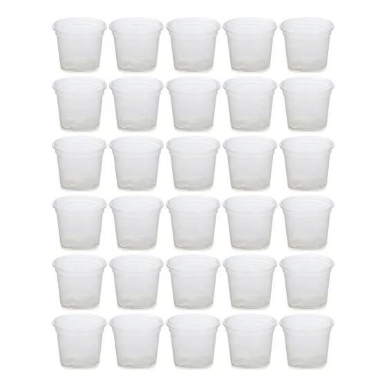 Kit 24 Vasos Transparentes Plástico Orquídea Adulta Pote 15