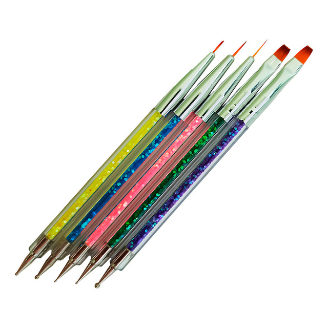 Kit 5 Boleador E Pincel Decoração De Unhas