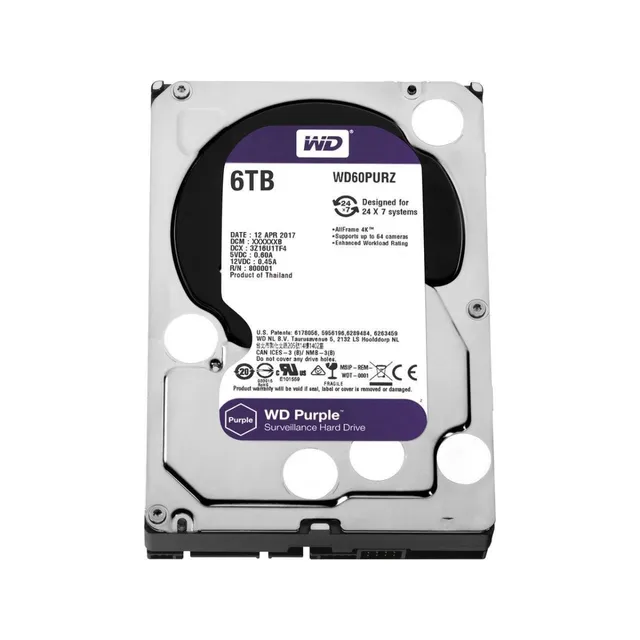 Disco Duro 6tb Wd Purple Wd60purz Especial Para Cctv Hd