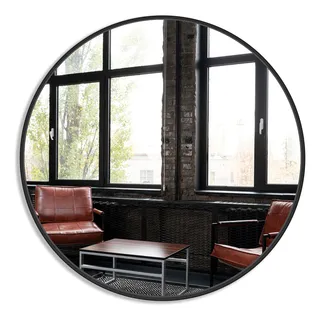Espelho Decorativo Redondo Lapidado 60cm + Kit Instalação Moldura Preto Espelho Decorativo Redondo Lapidado 60cm + Kit Instalação Moldura Preto
