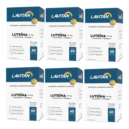 Lavitan Mais Visão Luteina Nova Embalagem Cimed Kit 6 Caixas Lavitan Mais Visão Luteina Nova Embalagem Cimed Kit 6 Caixas