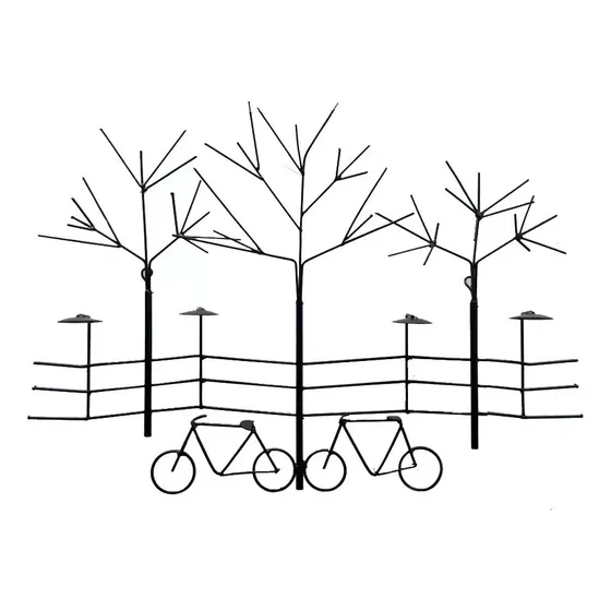 Aplique Cuadro En Hierro Forjado Postes Y Bici / Regalos