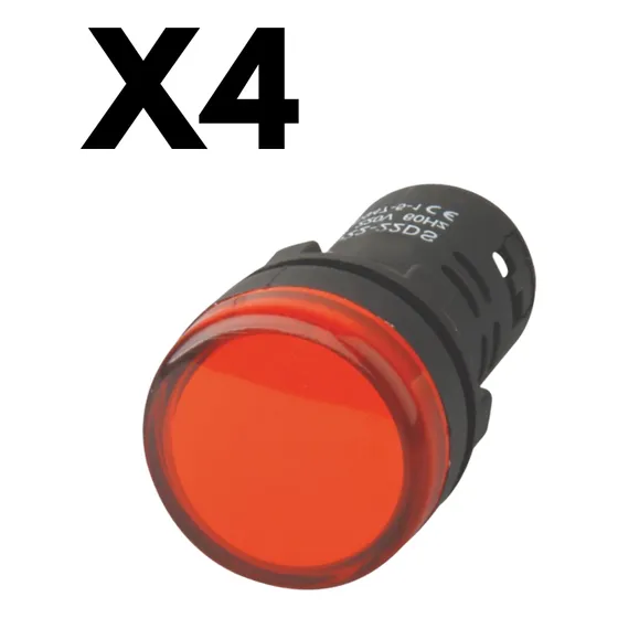Luz Piloto De 22mm Led 220 Voltios Rojo 