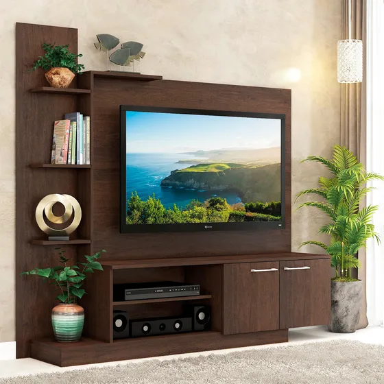 Mueble Tv Vekka Reina 55 Color Marrón oscuro