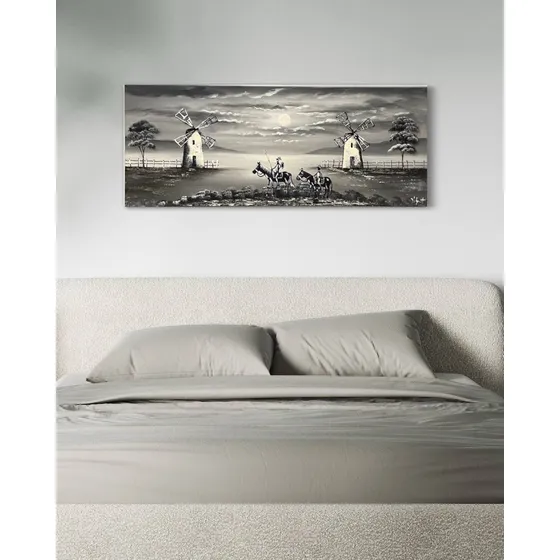 Cuadro De Quijote 1.20 X 60 Cms Pintado A Mano