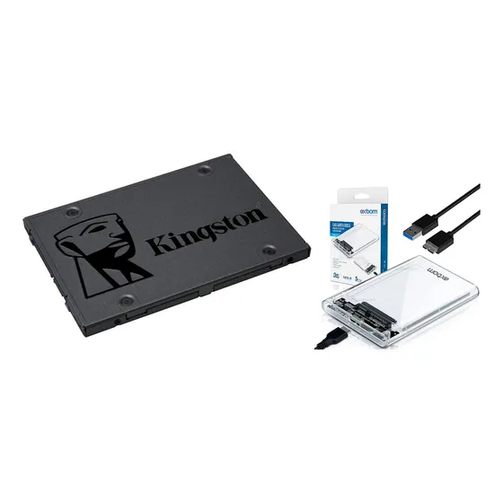 Hd Externo - Ssd Kingston A400 960gb + Case Usb 3.0 Sata 3 Cor Cinza