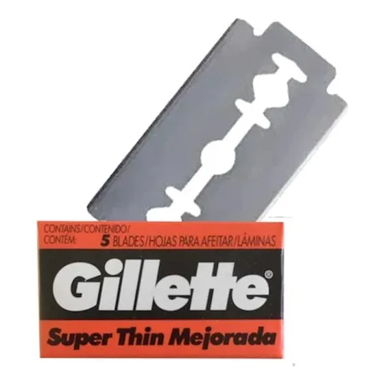 Hojas De Afeitar Gillette Super Thin 1 Caja X 5 Unidades