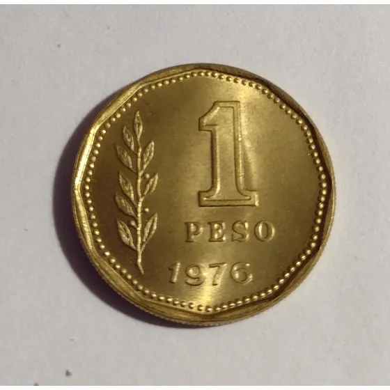 Moneda De Un Peso De Argentina Año 1976 Sin Circular 