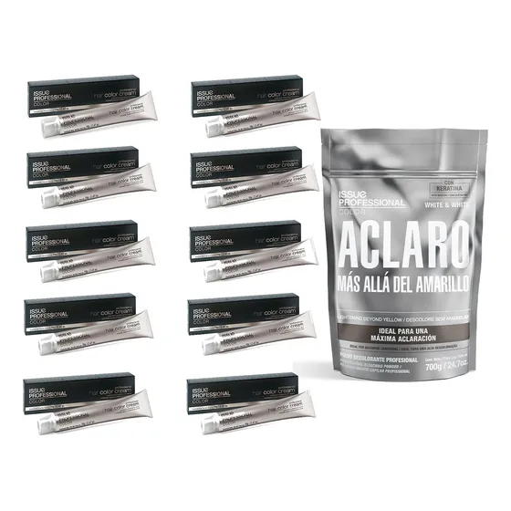 Tintura Issue Professional X10 + Polvo Decolorante White Sin Tono