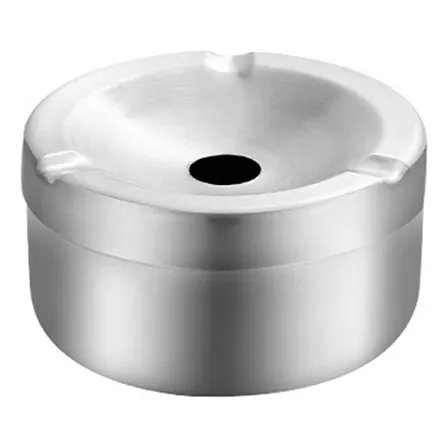 Cinzeiro Metal Com Tampa Giratória E Reservatório Grande 9cm