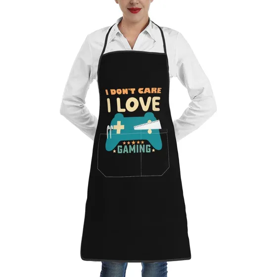 Don't Care I Love Gaming Delantal Juego Para Hombr Mujer