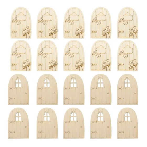 20 Pieza Mini Puerta Hada Jardin Madera Manualidad Casa