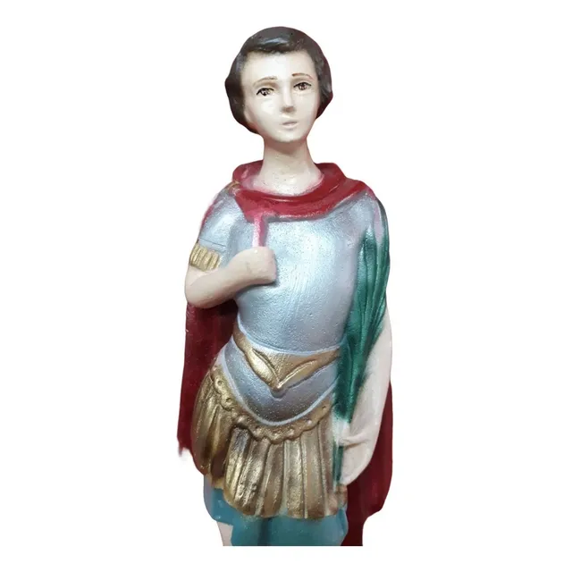 Estatua Imagen San Expedito En Yeso Pintado A Mano