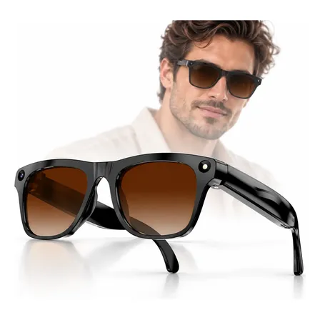 Lentes Inteligentes Camara Gafas Traductor Bluetooth Hd Wifi Negro Naranja Oscuro Único