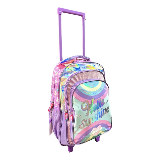 Mochila Super Resistente Con Carro Love & Peace 18 Pulgadas 