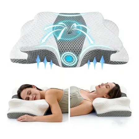 Melhor Travesseiro Nasa Viscoelastico Ortopedico Cervical Cinza E Branco